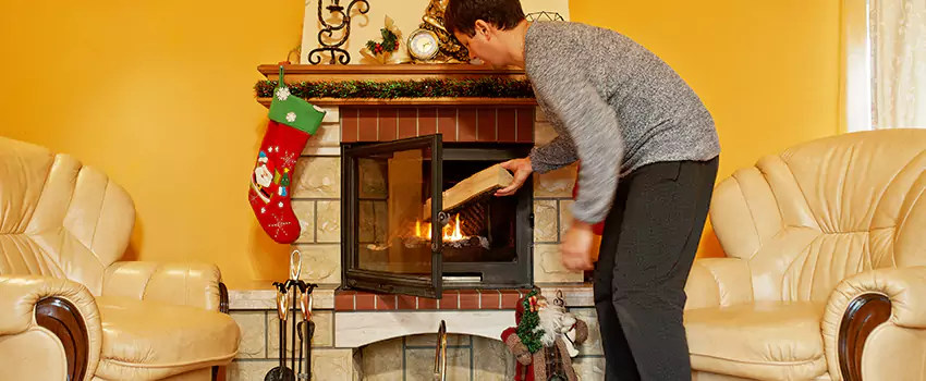 Rusted Metal Fireplace Restoration in Eastvale, California